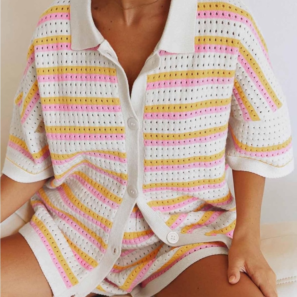 Striped Knit Two-Piece Set - Picture 4 of 5